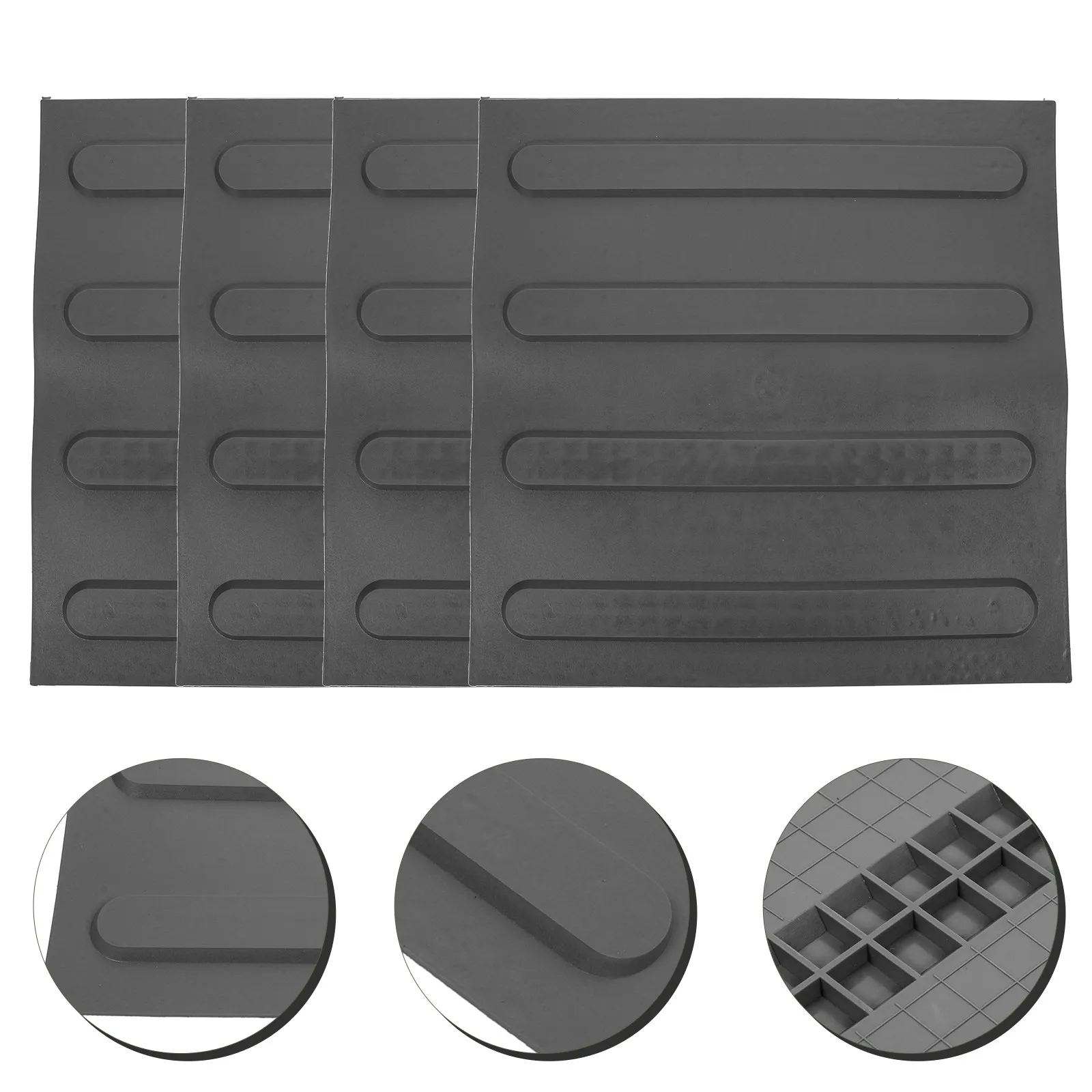 4Sheets Paving Blind Boards High Visibility Tactile Design Easy Install Remove No Residue for Street Pathway Sidewalk Floor