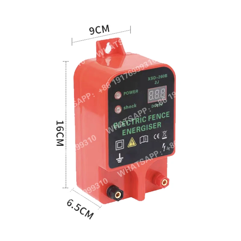 Ranch-valla eléctrica para animales, cargador LCD, controlador de pulso de alto voltaje, herramienta de alarma de valla electrónica para granja de pollos