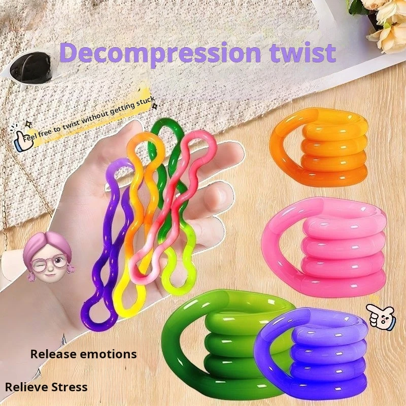 @2026DeformableRope FidgetToyDeformation Rope Knot Pressure StressRelief Toy Color-changing Anti Stress Deformable Rope Best Toy