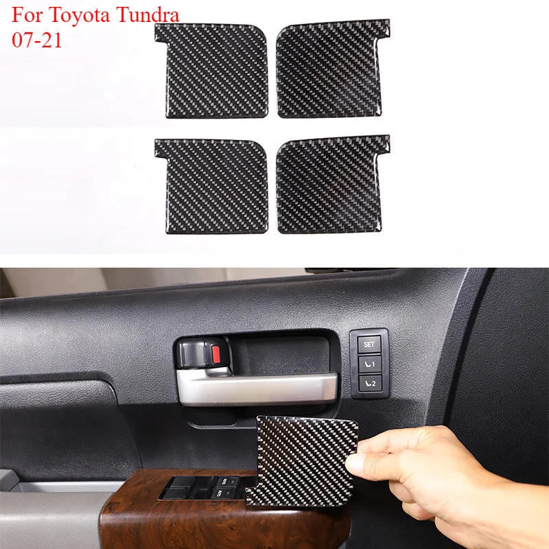 

Car door inner bowl decoration For Toyota Tundra Pickup 07-13 sticker soft carbon fiber Inner Door Bowl Protection Accessories