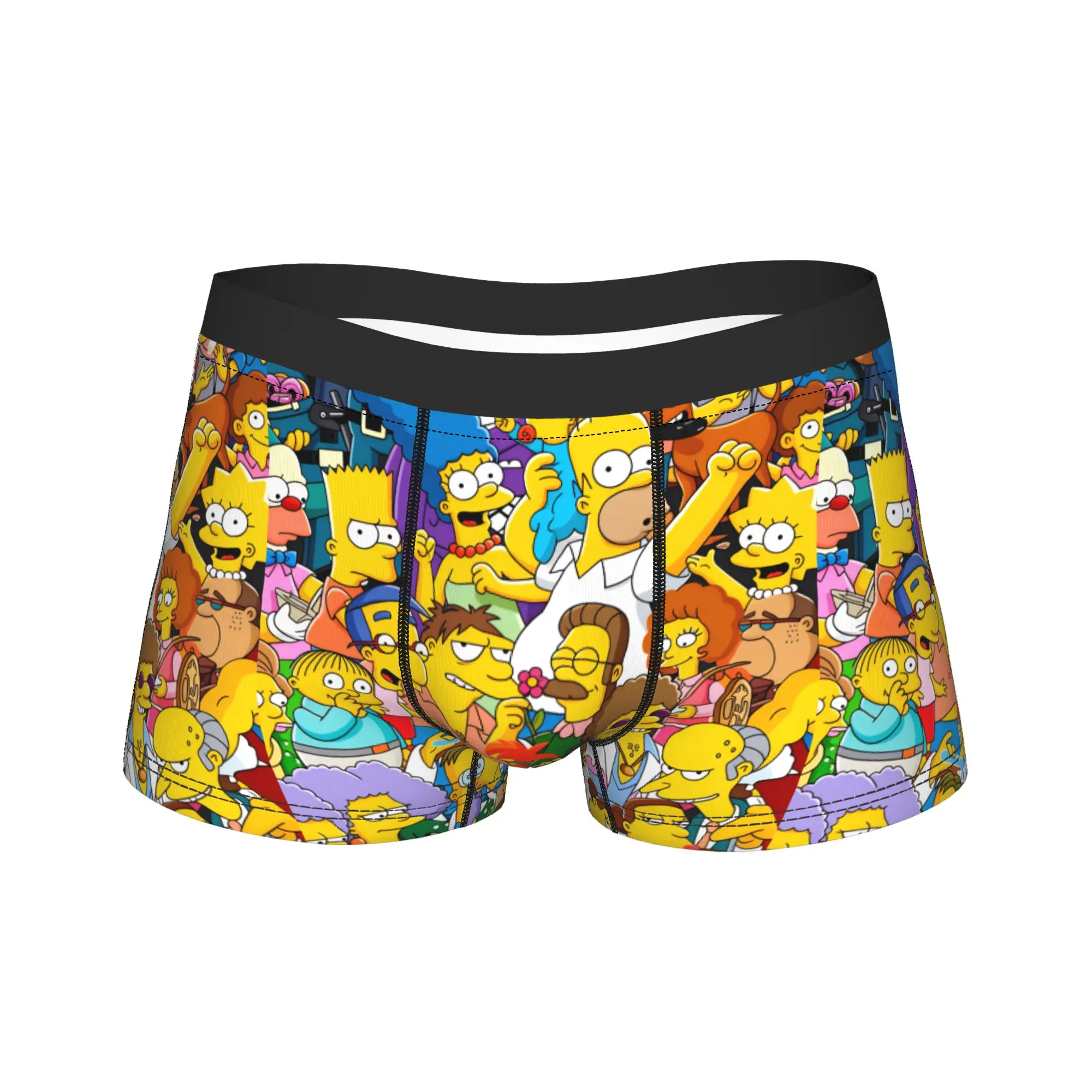 S-Simpsons Family Cartoon Characters Funny Underwear  Printing Trunk Trenky Males Underpants Breathable Shorts Briefs Gift