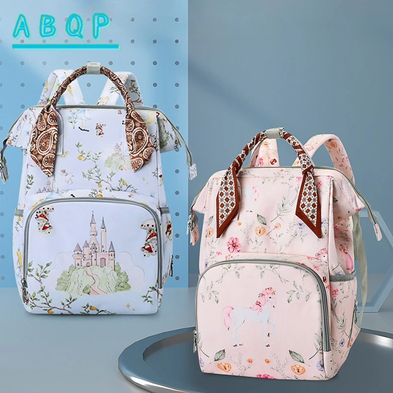 

New Cartoon Baby Bag Large Capacity Multifunctional Diaper Bag Backpack Fashionable Outing Lightweight Baby Products Storage Bag