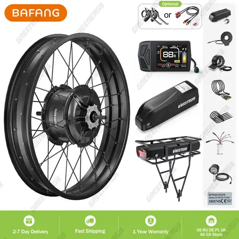 Bafang Motor de cubo trasero 48V 1000W G062.1000 DC Kit de conversión de bicicleta eléctrica con freno de disco para Kit electrónico de bicicleta gorda de 20/26 pulgadas