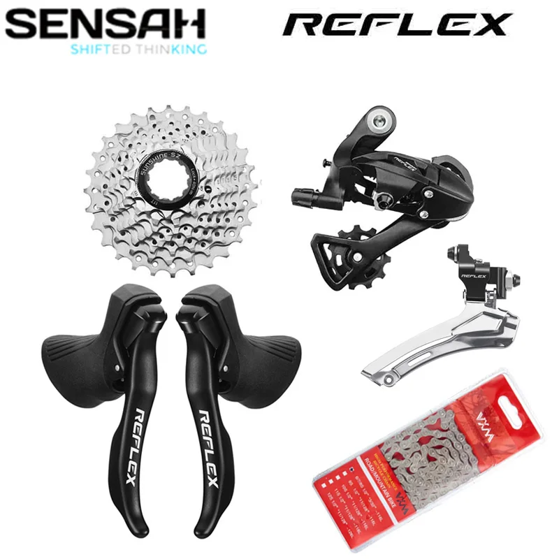 AliExpress SENSAH REFLEX Road Bike Shifter 2x8 Speed Rear Derailleur Front Derailleur Cassette Chain Sora Tiagra Claris Sensah Groupset