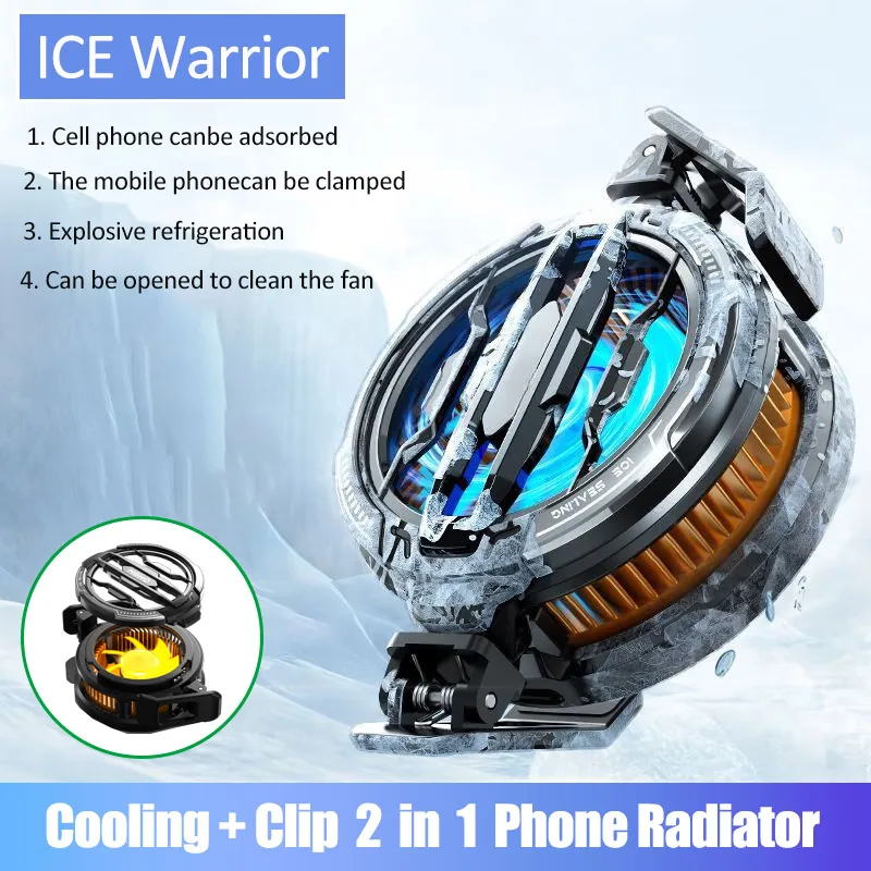 Mobile Phone Cooler Universal Magnetic Cooling Fan Case Radiator For iPhone 15 14 Samsung Xiaomi Portable Phone Cool Heat Sink