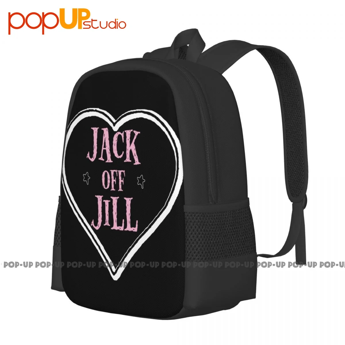 Jack Off Jill Band Heart Backpack Large Capacity Bookbag Shoe Bag Eco Friendly Riding Backpack