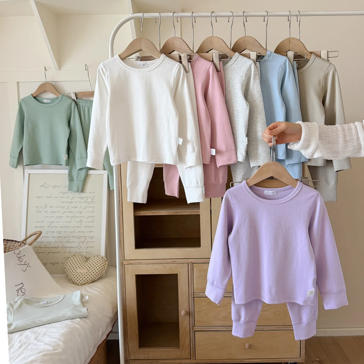 2-10T Toddler Kid Baby Boy Girl Clothes Set Autumn Long Sleeve Top Pant Suit Homewear 2pcs Pajamas Set Plain Winter Outfit