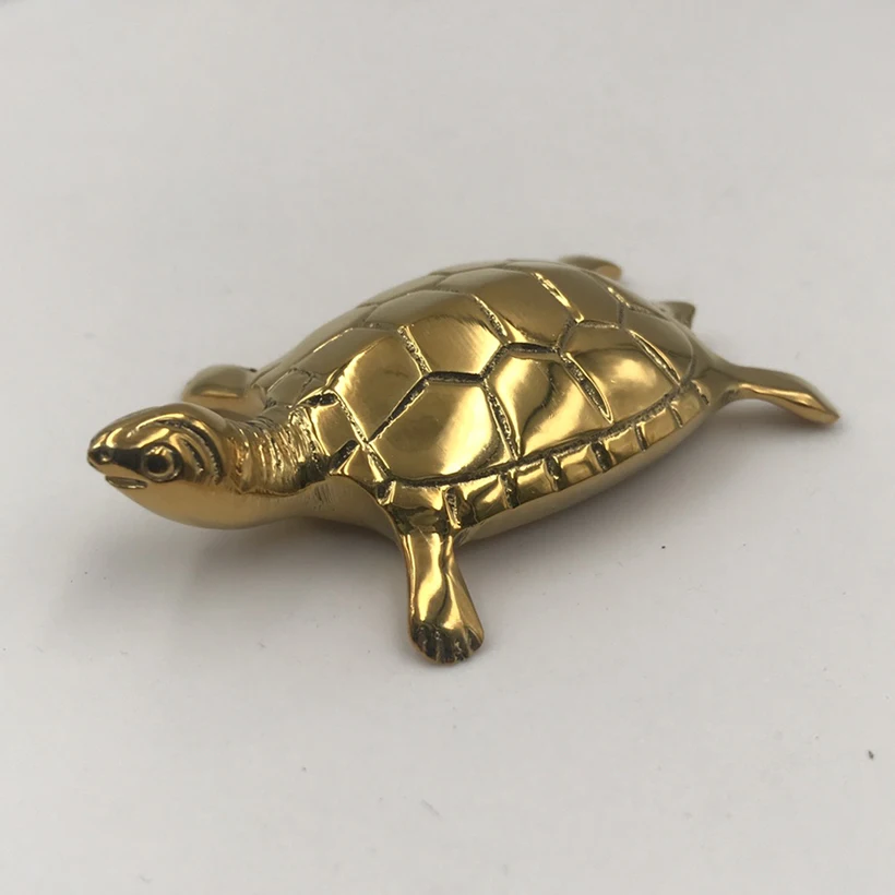 Copper ware collection, small size turtle, golden turtle, home decoration, living room, figurine, handle