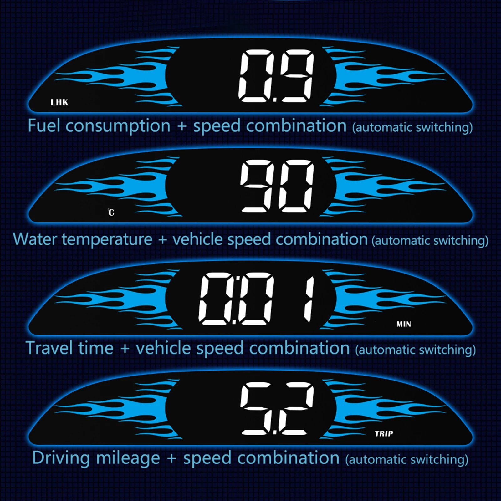 Obd سيارة جديدة obd عداد السرعة رئيس متابعة العرض B2 متعددة الوظائف سيارة التشخيص كاشف عداد السرعة القيادة الآمنة رئيس متابعة العرض
