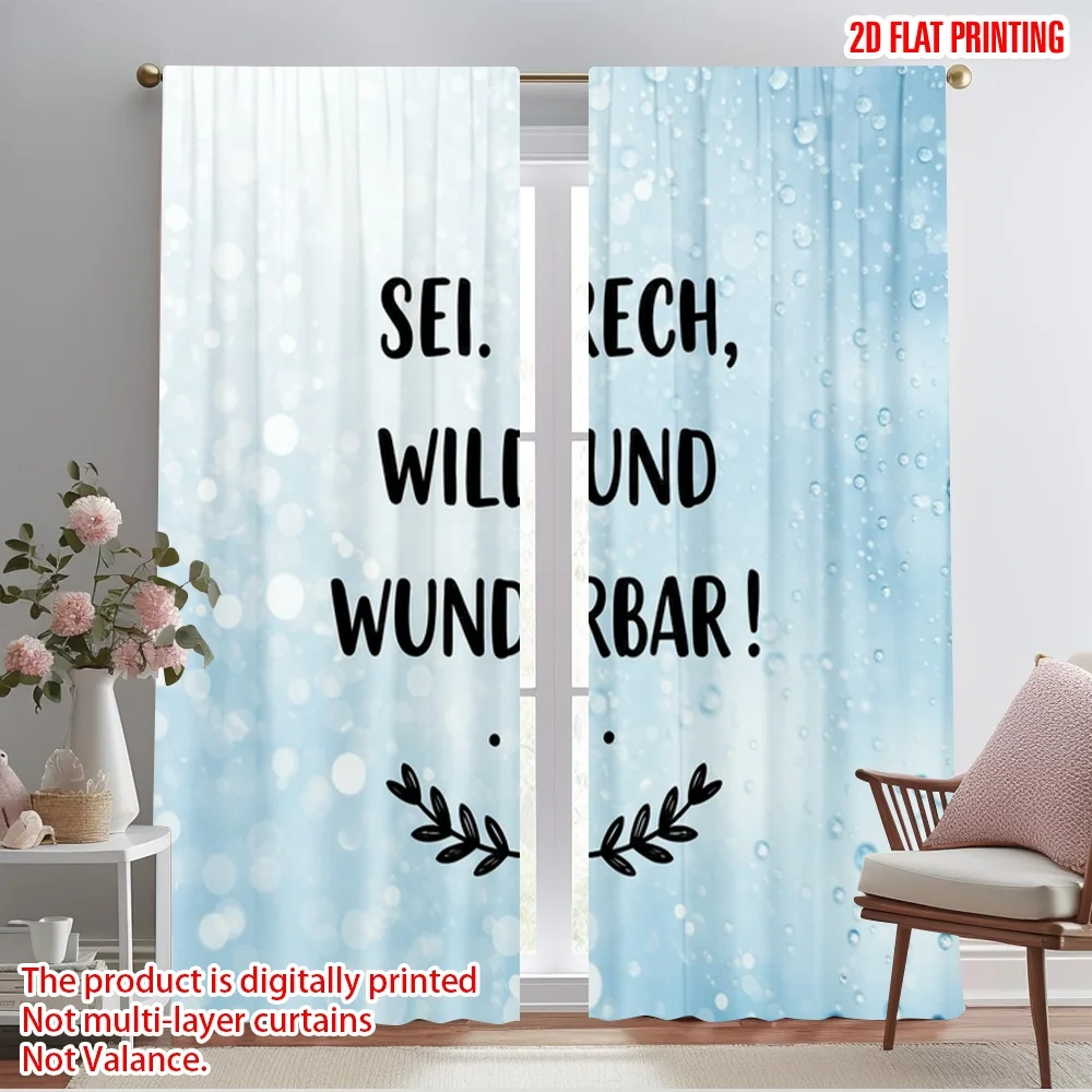 

2pcs 2D flat printing Curtains Be Bold Wild Wonderful 100% Polyester Without Electricity 0 Use for General Festive and Winter