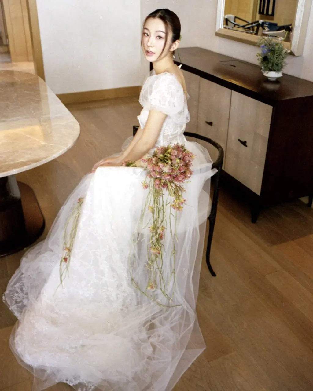 クチュールストレッチピンクウエディングドレス袖付きハーフスリーブボウパーティードレスマーメイドセクシーな女性ロング女性ウエディングドレス