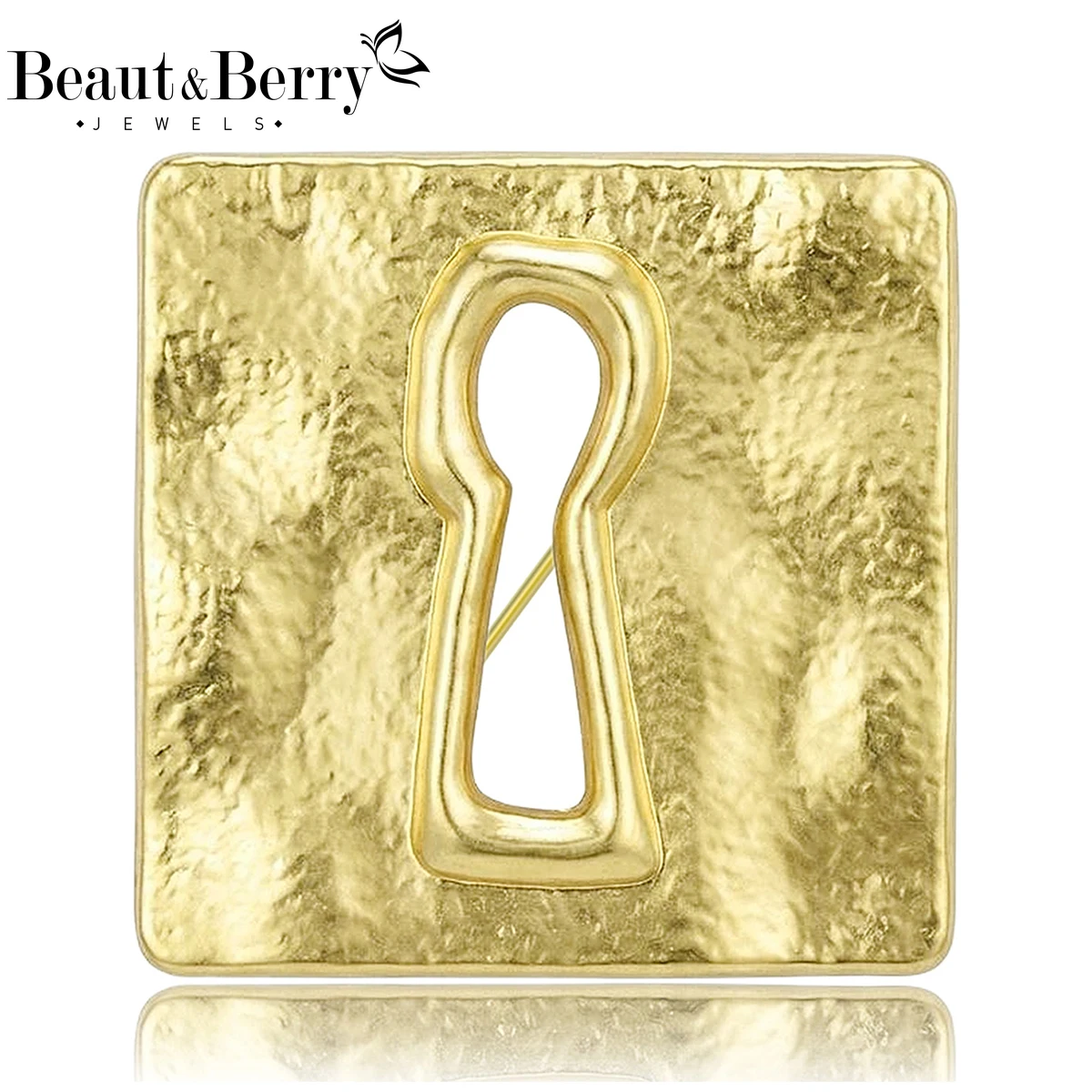 

Beaut&Berry Luxury Glossy Lockhole Brooches for Women Unisex Creative Pins Casual Party Jewelry Accessories Gifts Decoration