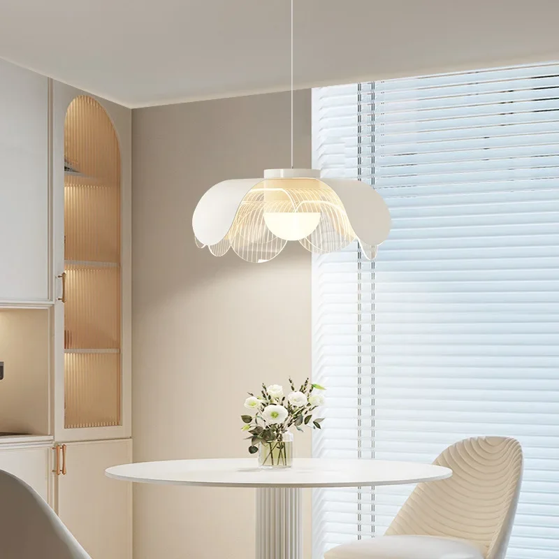 

Nordic Modern Pendent Lamp Flower LED Chandelier Eye Protection Bedroom Kitchen Simple Full Spectrum Dining Room Home Decoration