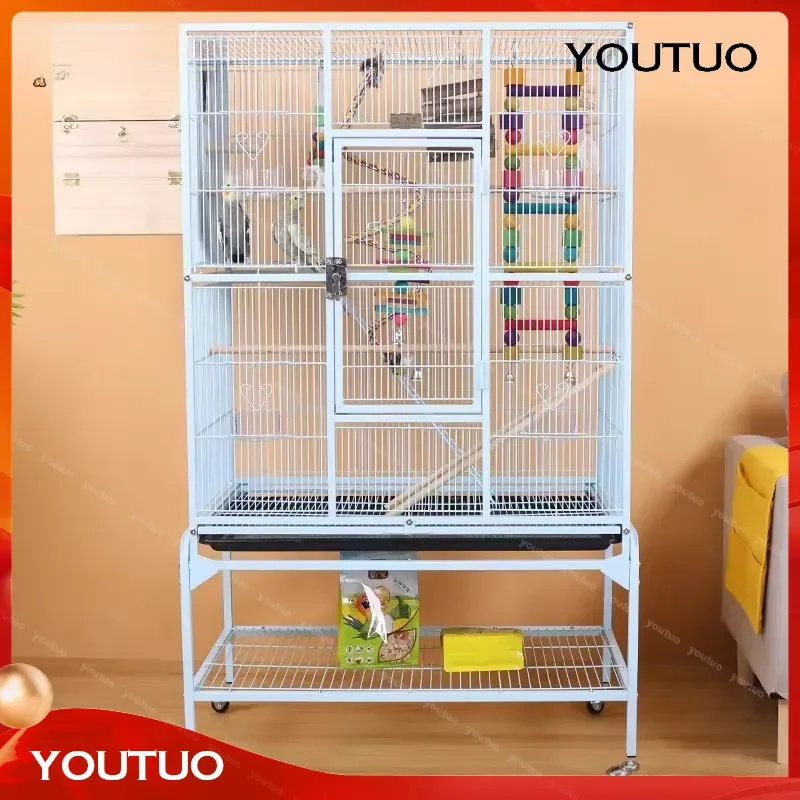 New Luxury Villa Bird Cage Large Parrot Breeding Cage for Household Peony Tiger Skin Xuanfeng Squirrel Chinchilla