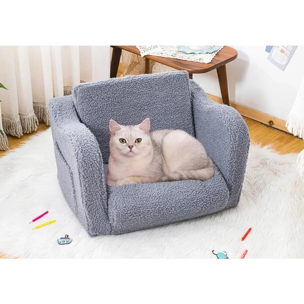 

A Kids Sofa Couch Fold Out,Baby Toddler Comfy Soft Chair for Boys Girls,Flip Out Foldable Children 2 in 1 Convertible to Lounger