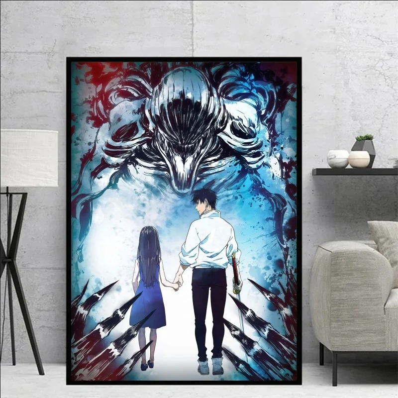 Jujutsu Kaisen Yuta Okkotsu & Megumi Fushiguro Canvas Wall Art Anime Poster Prints for Bedroom Home Decor