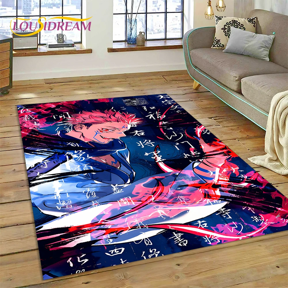 3D Jujutsu Kaisen Anime Cartoon Itadori Yuji Carpet Rug for Bedroom Living Room Home Sofa Decoration,Game Large Decor Floor Mat