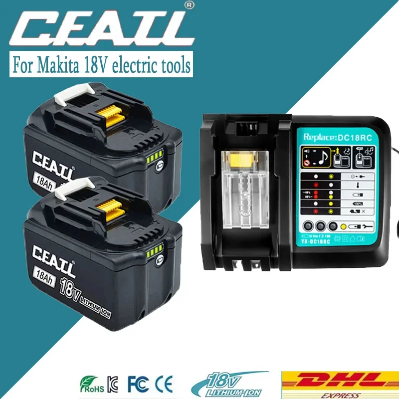 

CFATL 18V 18Ah Original battery, for Makita 18V power tool LXWT，ML，MR，MUH，MUM，MUR，MUS，PB，PT，TP rechargeable batter