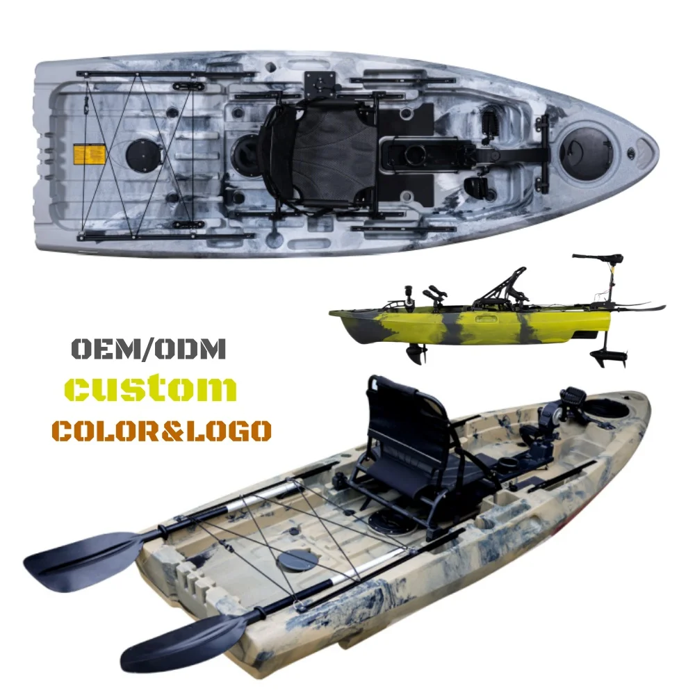 LSF Kayak con pedal de un asiento de 2,9 m para pescar Kayak motorizado de 9,5 pies Kayak de pesca para una sola persona con motor eléctrico