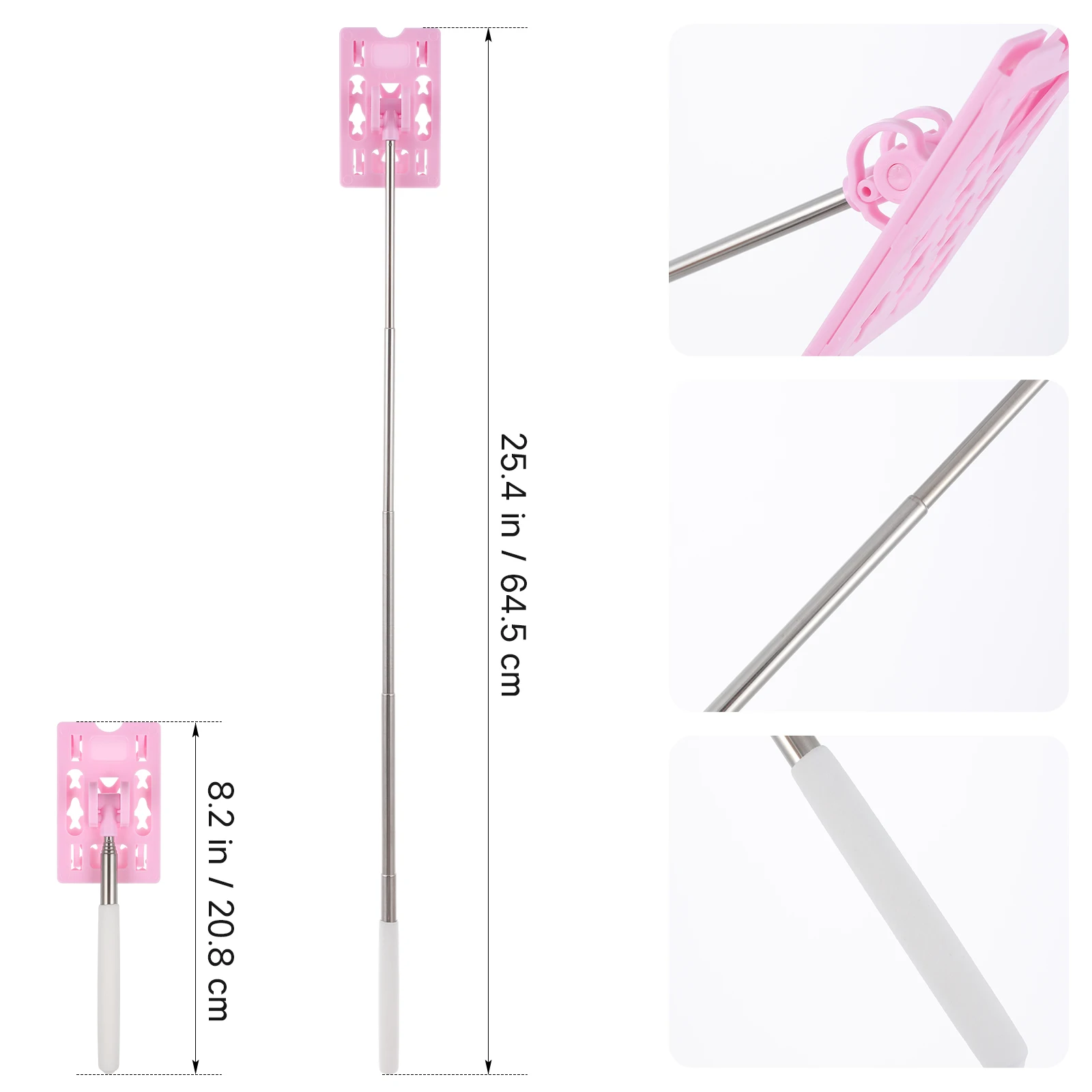 

1pc Parking Payment Rod Telescopic Toll Swiping Stick for Cars 304 Stainless Steel Contactless Pay Lever White Efficient ABS