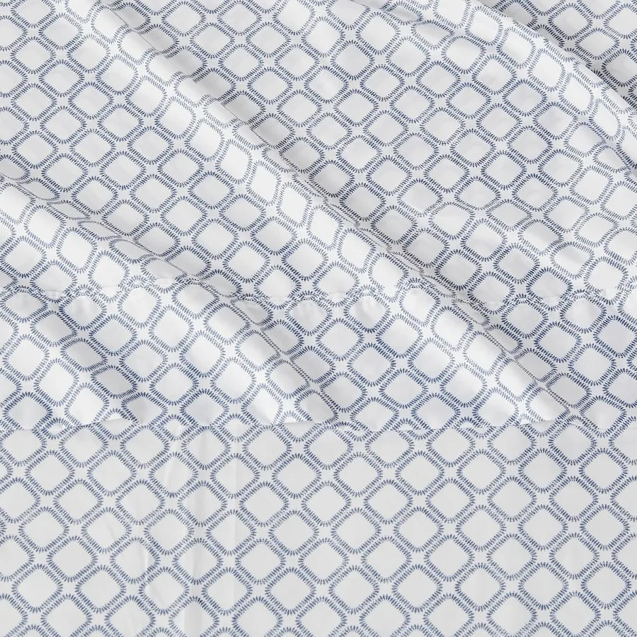 Lightweight Super Soft Easy Care Wrinkle Free Microfiber 3 Piece Bed Sheet Set with 14Inch Deep Pockets for Twin Size Aqua Squa