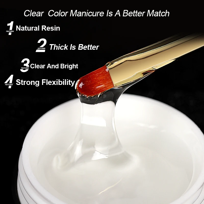 AS LED/UV Hema Free Tpo Free Builder Gel de uñas indoloro 50ml extensión de uñas transparente Gel duro fortalecedor barniz pegamento de diamantes de imitación