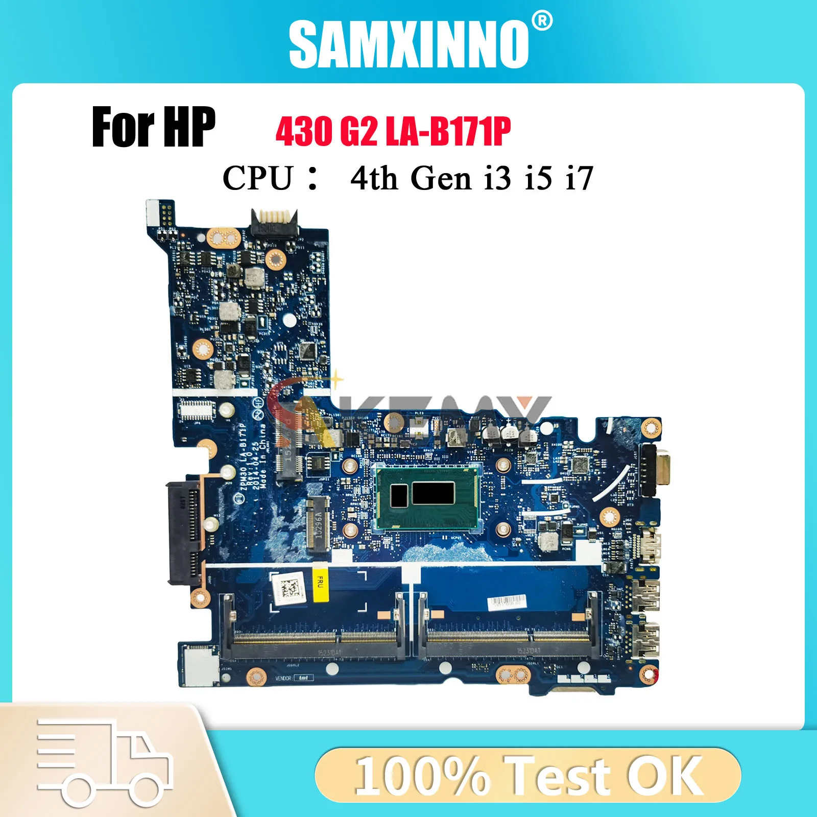 

LA-B171P For HP ProBook 430 G2 Laptop Motherboard With i3 i5 i7 4th 5th Gen CPU 774515-001 798060-601 100% Fully Tested