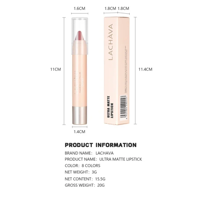 LACHAVA Matte, langlebige Lippenstifte, Lipliner-Stift, wasserdicht, antihaftbeschichtet, Lipliner-Stift, sexy roter Lipliner-Stift