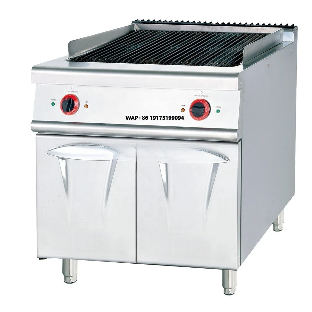 

Commercial Electric Lava Rock Grill With Cabinet Bbq Grill Kitchen Equipment Stainless Steel Grill for Restaurant