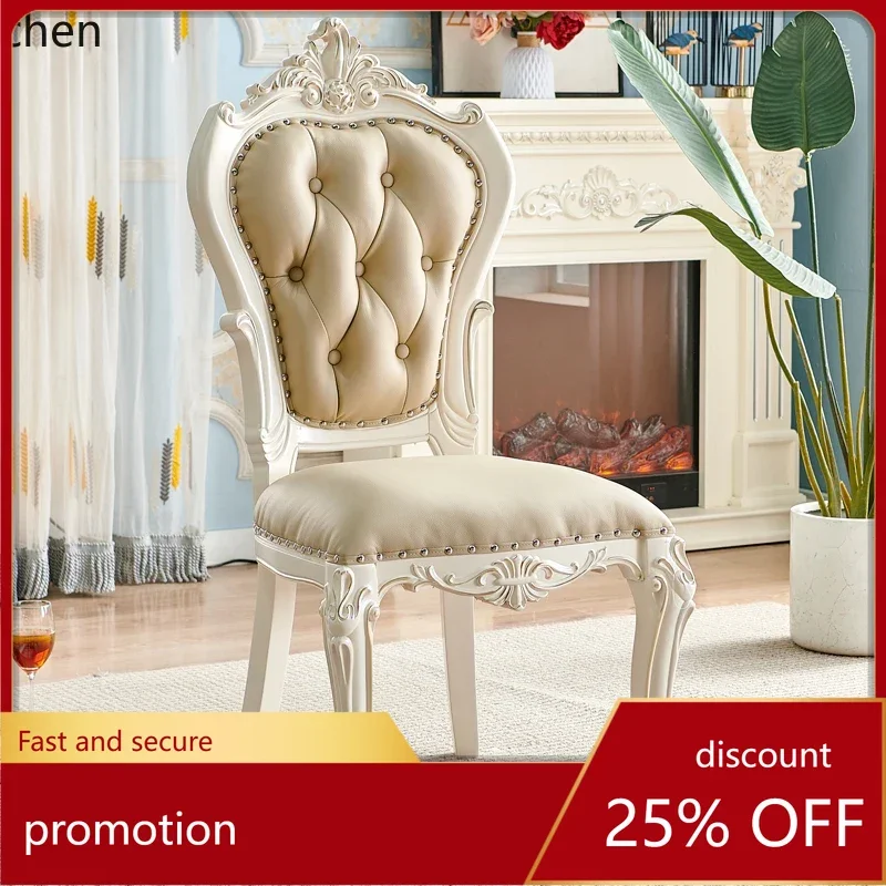 

HT Solid Wood Chair Modern Simple Soft Bag Desk Princess Chair Hotel Chair