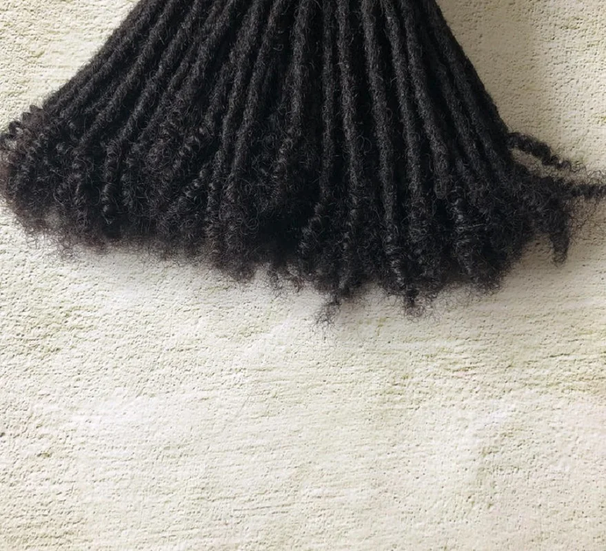 Afro Fully Handmade Permanent Loc Extensions Human Hair Raw Vietnamese 0.4 cm Width Dreadlock Extensions For Men/Women 10-40Pcs