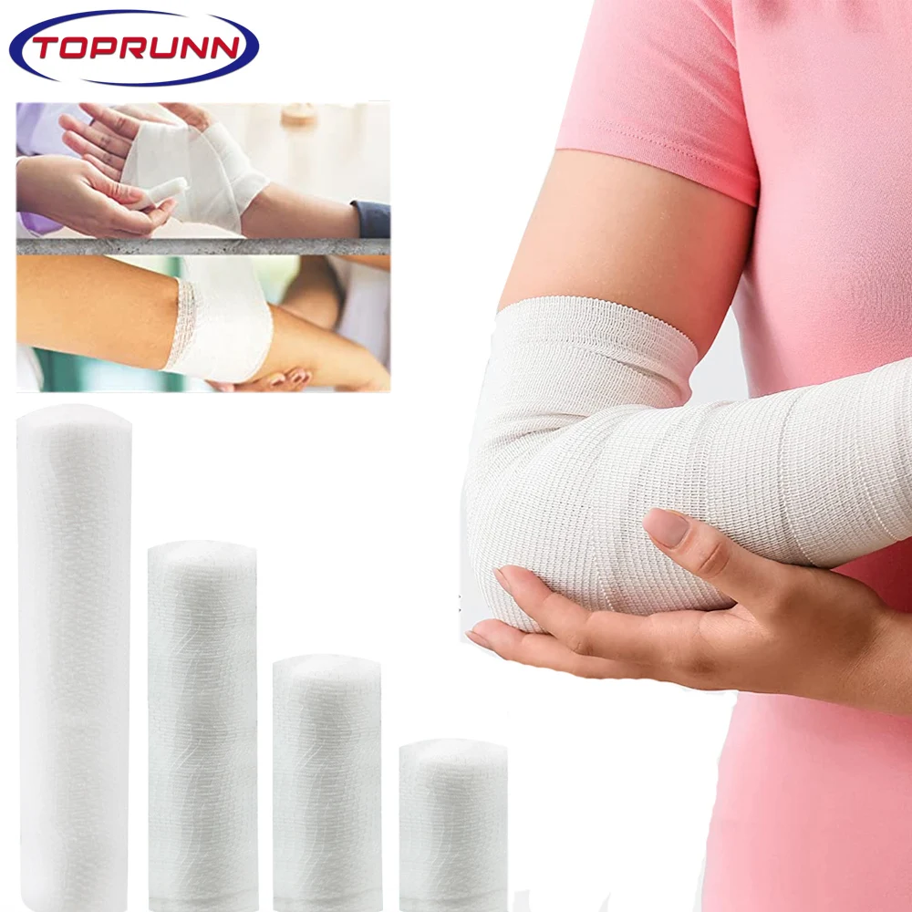 Gauze Bandage Roll with Tape - White Gauze Wrap Breathable Gauze Wrap Used for First Aid Wound Care &  Supplies