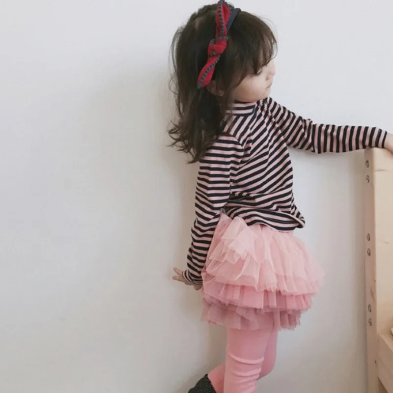 2-8T Spring Girl Legging Skirt-Pants  Tutu Skirt Warm Tights Cute Layered Lace Skirt Pants Bottom Pants