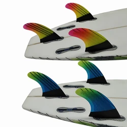 M/L Tri Fins UPSURF FCS2 Surfboard Fins Honeycomb Carbon Fiberglass Surf Fins Double Tabs2 Surfing Thruster For Fish,Funboard,