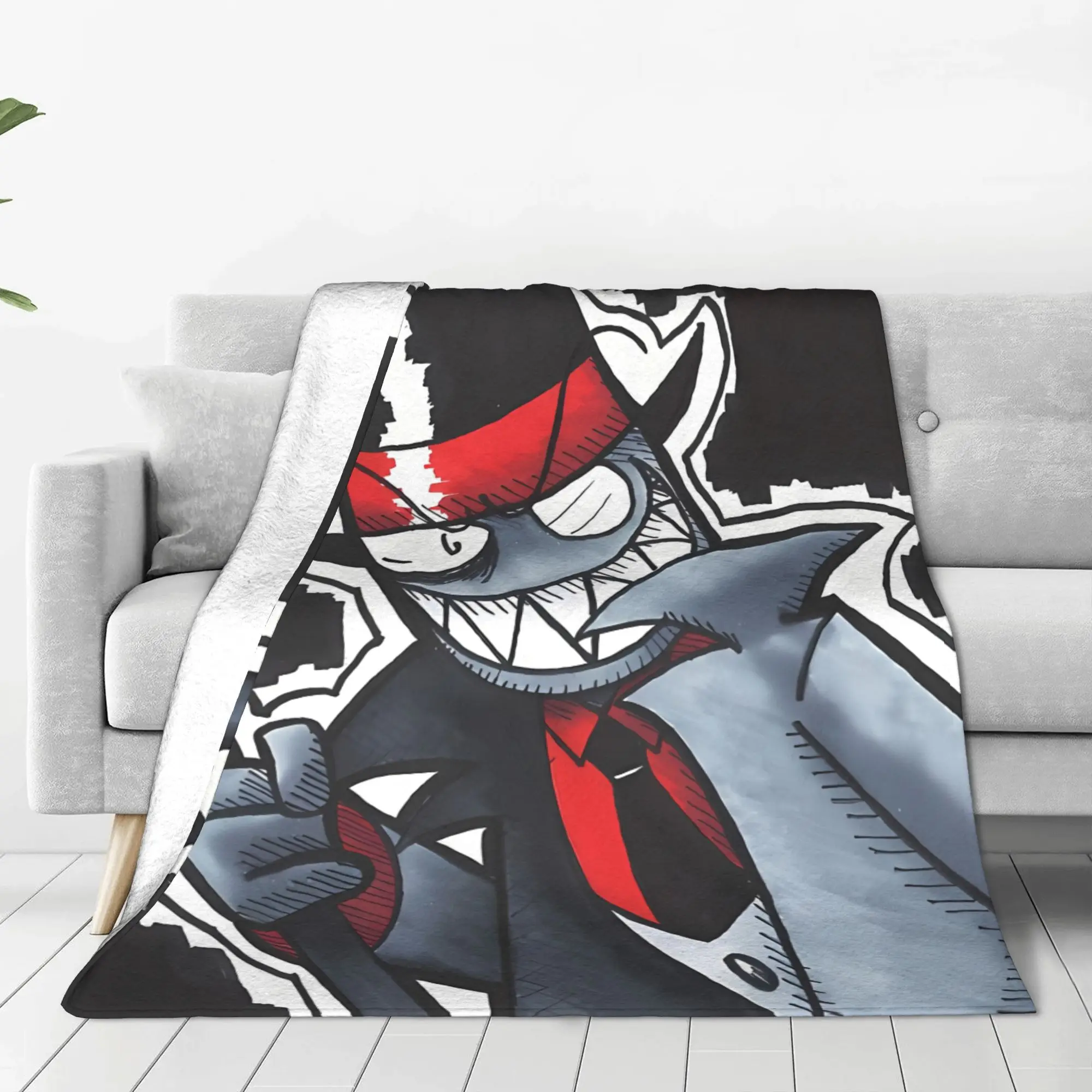 1PC Home Cute Room Decor Black Hat Blanket Throw Blanket Villainous Novelty Warm Blanket All Season
