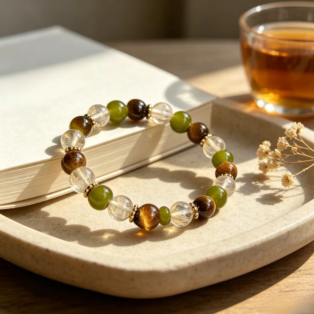 Wealth Bracelet Women Men Gemstone Natural Stone Tiger Eyes Aventurine Vintage Jewellery Braclets Fashion Girlfriend Gift New