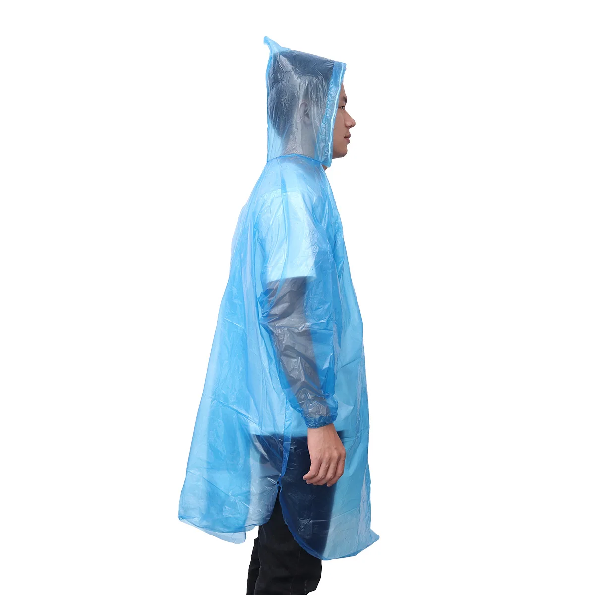 

8PCS Waterproof Disposable Rain Ponchos Adult Kids Size Windproof Hooded Outdoor Portable Travel Compact Foldable