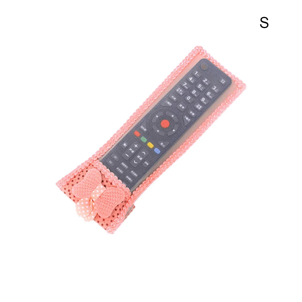 Remote Controller Case Control Device Cases Air Conditioner Lace Fabric Dustproof Cover Ornament  blue M(21x8cm)