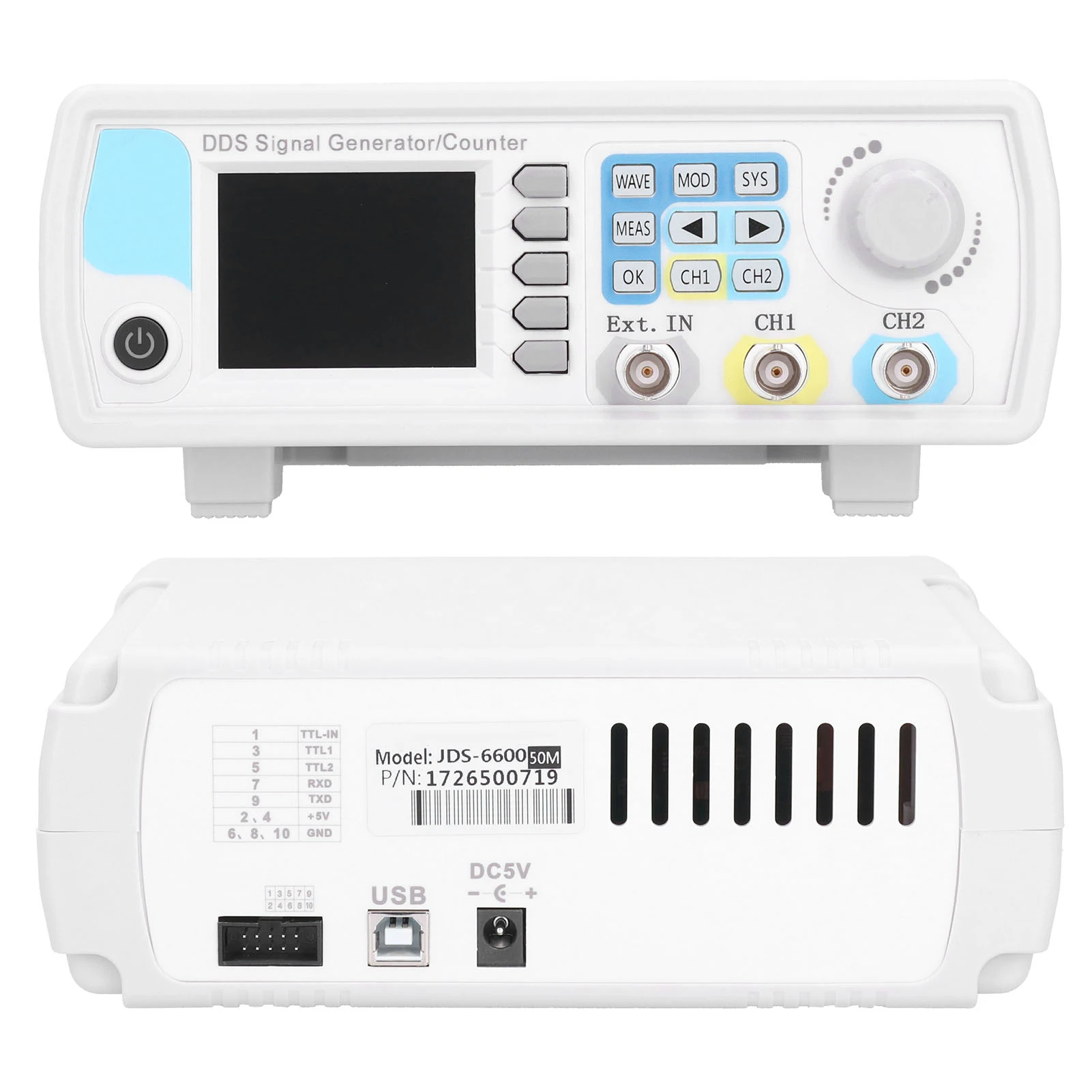 Frequency Counter DDS Signal Generator JDS6600-50M Dual Channel Arbitrary Waveform Signal Generator Pulse Signal Frequency Meter