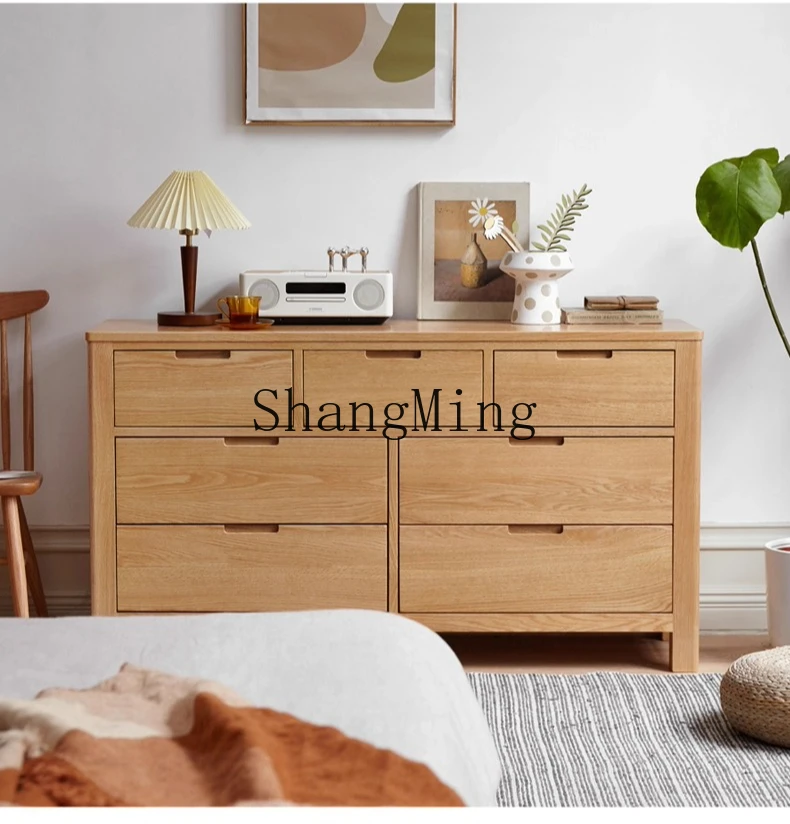 

CL chest of drawers oak bedroom TV cabinet furniture simple drawer storage cabinet