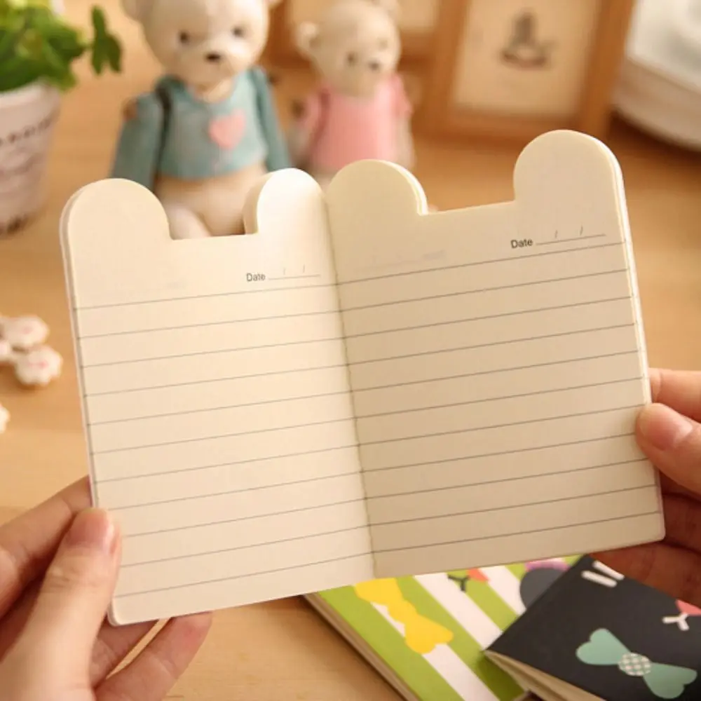 Portable Lined Paper Mini Notebook Journal Diary Notepad Pocket Notebook Animal Cartoon Cute Small Book School Gift