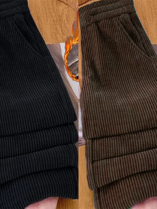 Thickened Fleece Corduroy Wide Leg Pants Women's High Waist Drape Loose Slimming Casual Thick Straight Leg Trousers