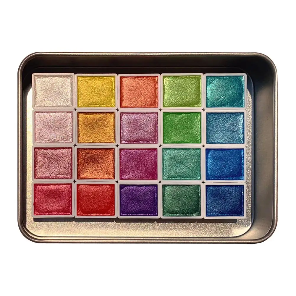 20 Color Pearlescent Watercolor Paint Nail Hand-painted Macaron Candy Pearlescent Colors Metal Design Flash Series Z0o2