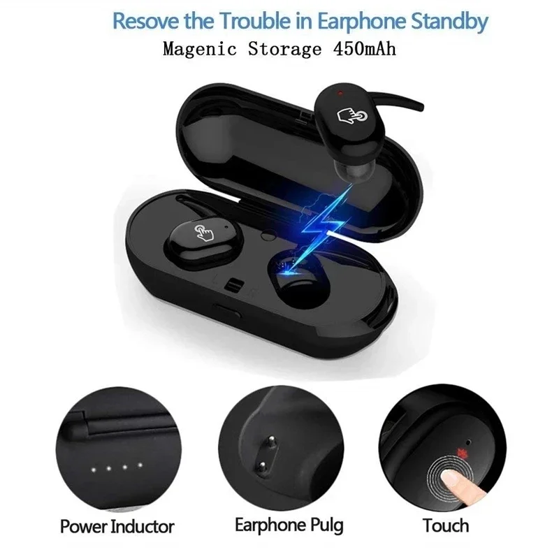 TWS Y30 Wireless Headphones Music Headset  5.0 Bluetooth-compatible Earphone Noise Reduction Sports Earbuds for All Smartphones