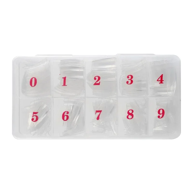 500 قطعة مجموعة الأظافر الاكريليك وهمية شفافة الاصطناعي نصف غطاء غطاء كامل الفرنسية سهلة تطبيق مانيكير الأظافر كاذبة كبسولات