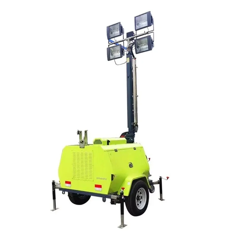 Diesel Generator Mobile Lighting Tower Trailer Mounted Towable LED Light Tower for Construction Road Work