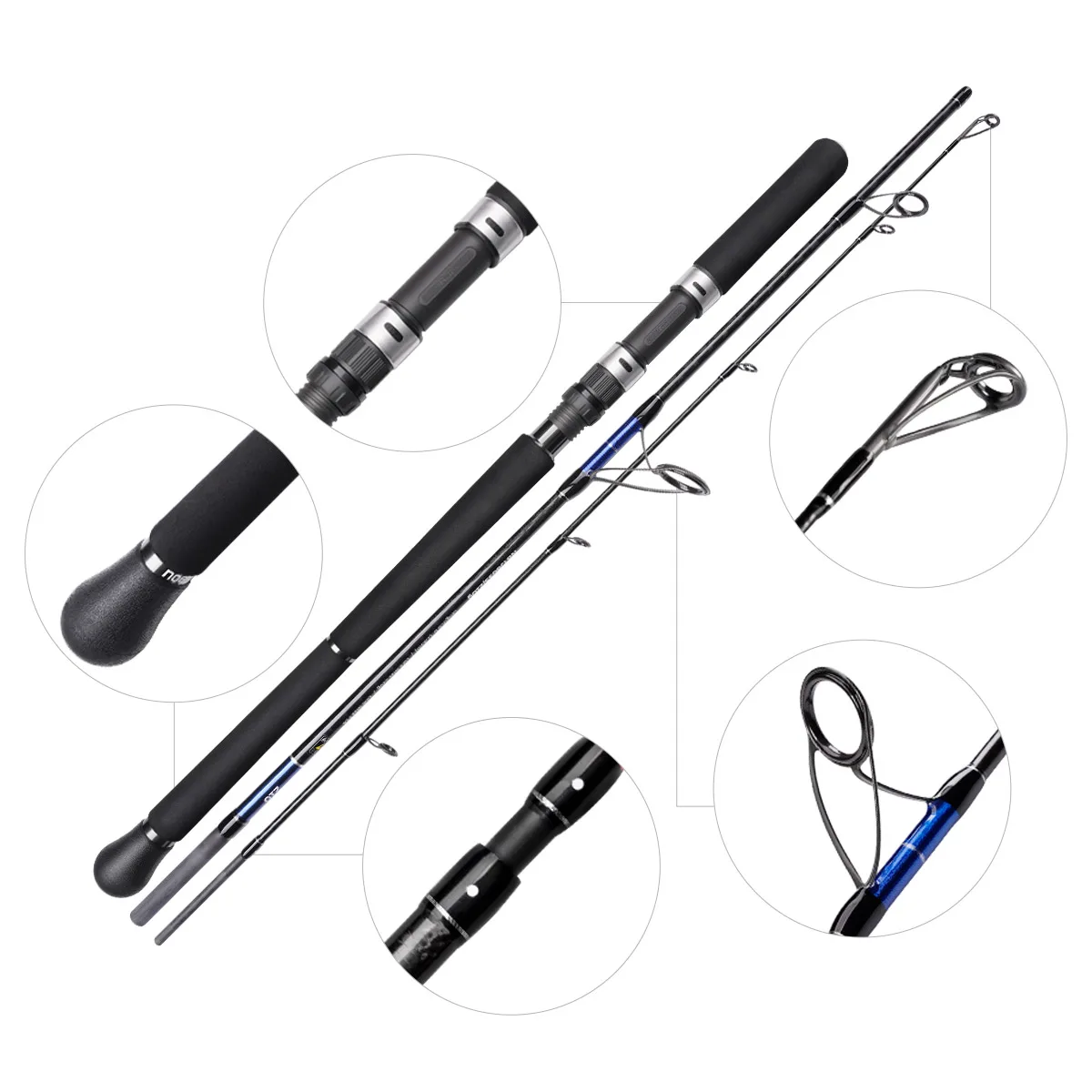 NOEBY Fuji Travel Jigging Rod Offshore Fishing Rods Spinning Conventional Fishing Cana Light Jig Rod for Travelling