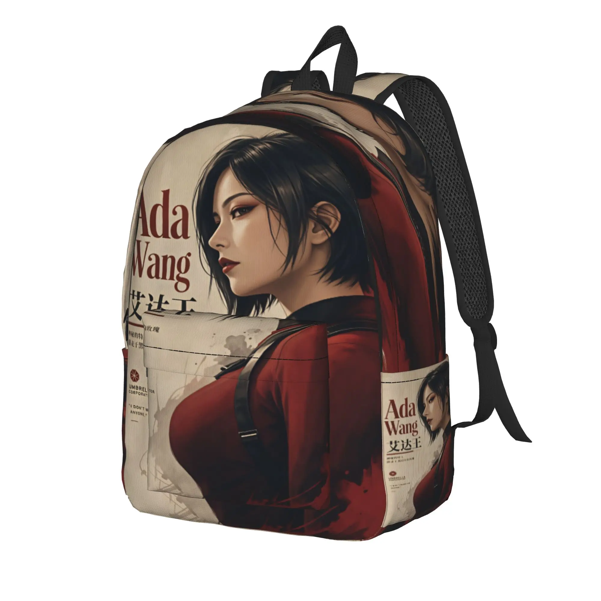Ada Wong Resident Evil Backpack  Cycling Backpacks Girl Custom Breathable High School Bags Style Rucksack