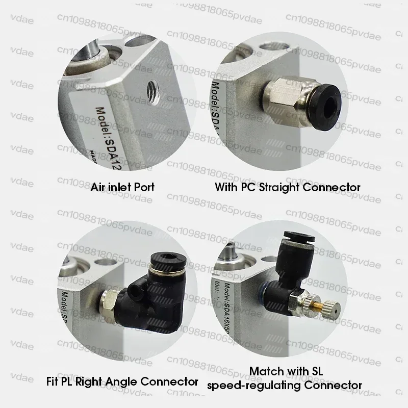 Tool Parts male thread SDA -SB with magnet pneumatic cylinder compact double acting thin cylinder SDA12 SDA16 SDA20 SDA25 SDA32