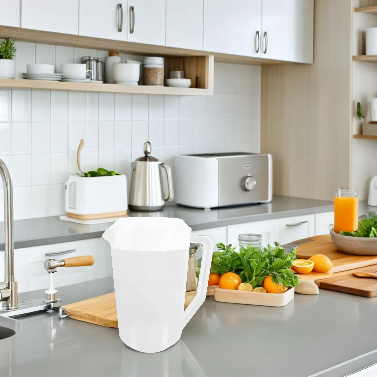 Jarra de Agua Reutilizable de Plástico de Gran Capacidad (4000 ml) para Bebidas Frías y Calientes, Ideal para Cocina, Comedor, Oficina, Picnic, Piscina